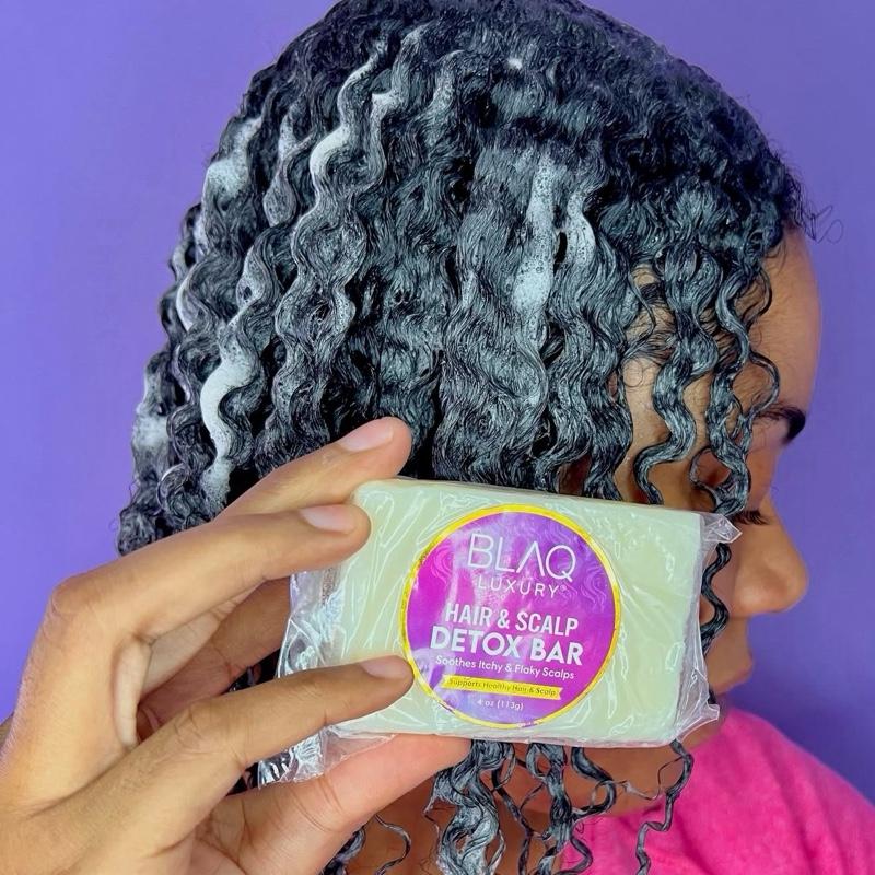 Blaq Luxury Moringa Oil Hair and Scalp Detox Bar for Deep Cleanse and Nourished Roots