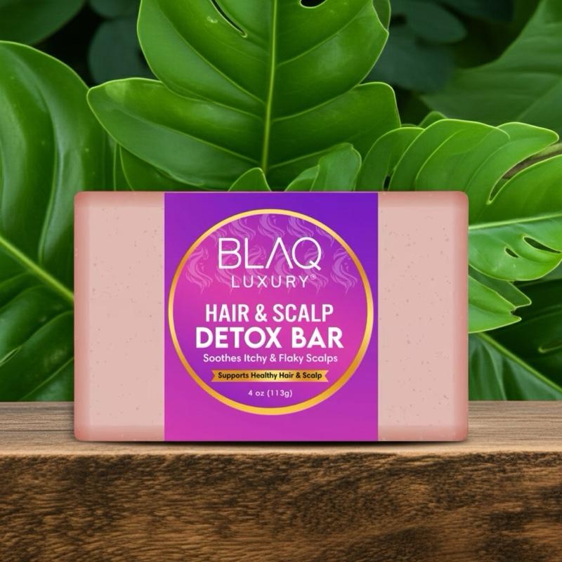 Blaq Luxury Moringa Oil Hair and Scalp Detox Bar for Deep Cleanse and Nourished Roots