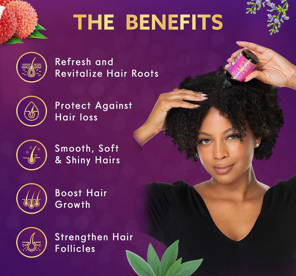 Blaq Luxury Mega Gro Hair Serum with Biotin & Essential Oils for Healthy Hair Growth Non-Greasy Daily Care 4 fl oz Haircare