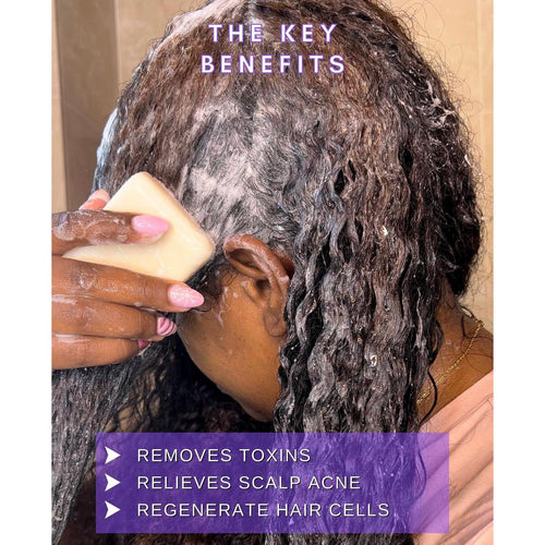 Blaq Luxury Moringa Oil Hair and Scalp Detox Bar for Deep Cleanse and Nourished Roots